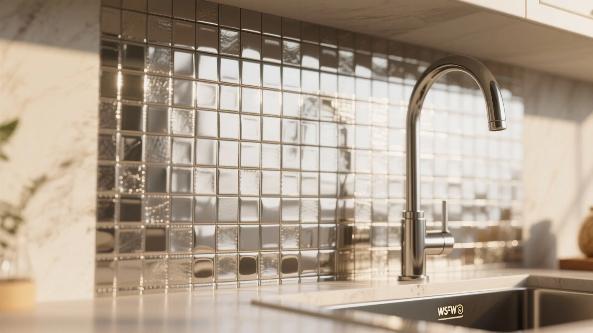 5. Removable mosaic stickers for instant texture