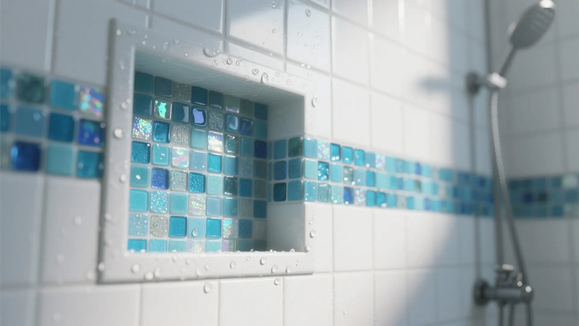 Mixed Blue Mosaic Accent Strip