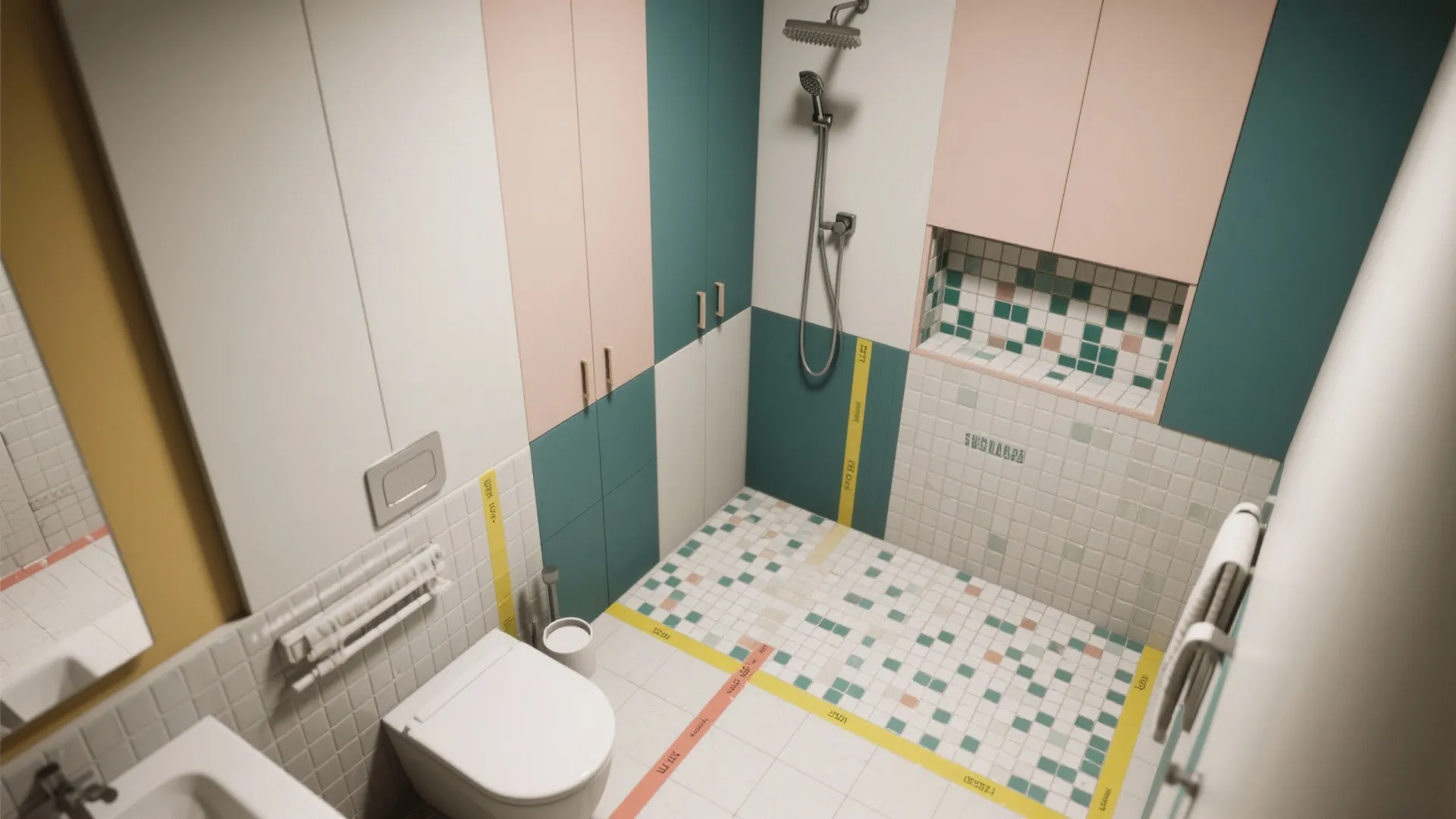 3. Color blocking and mosaic highlights