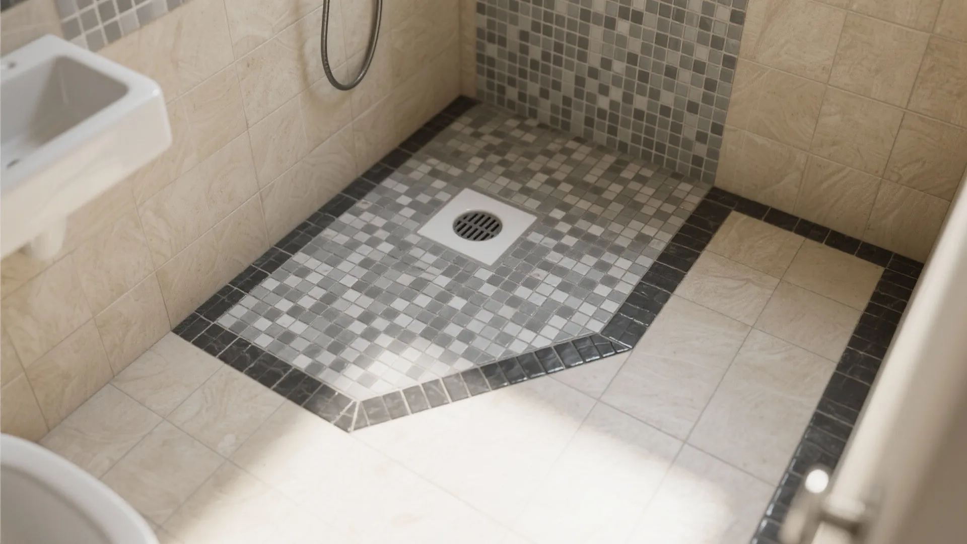 Mosaic Zones and Contrasting Grout to Guide Movement