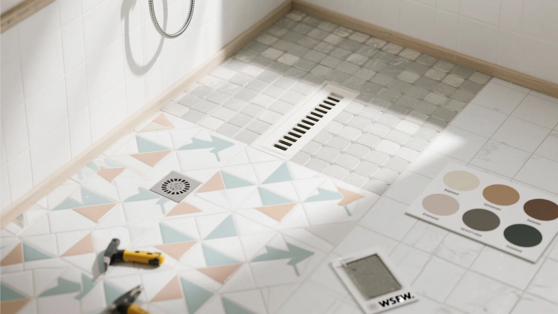 Geometric digital mosaics to zone and shape small spaces