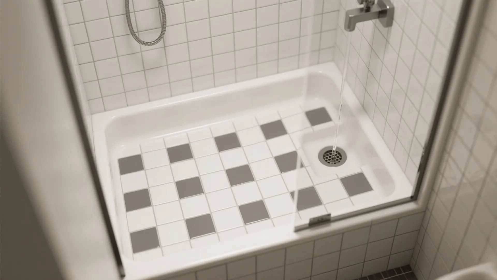 Mosaic floors (2x2 and hex) for grip and character