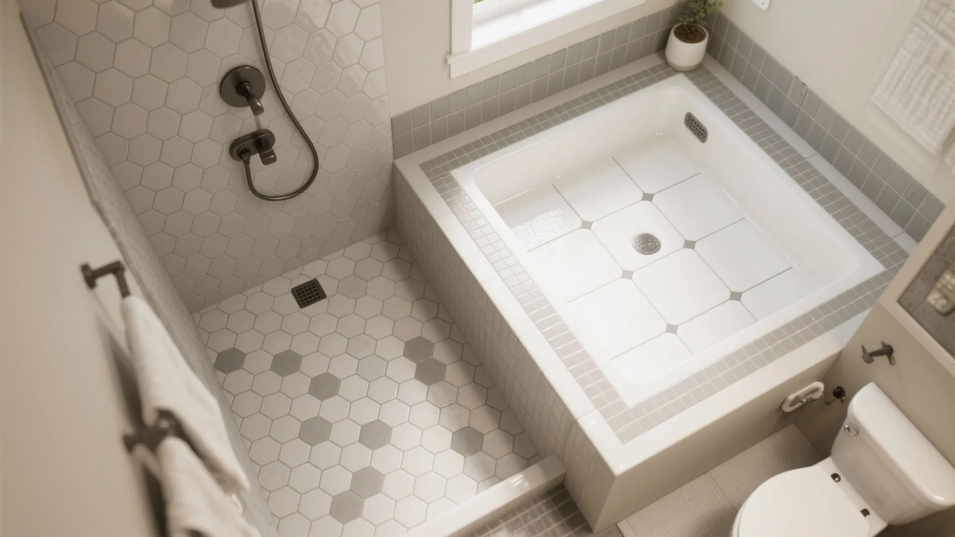 Mosaic Shower Zone + Field Tile Combo