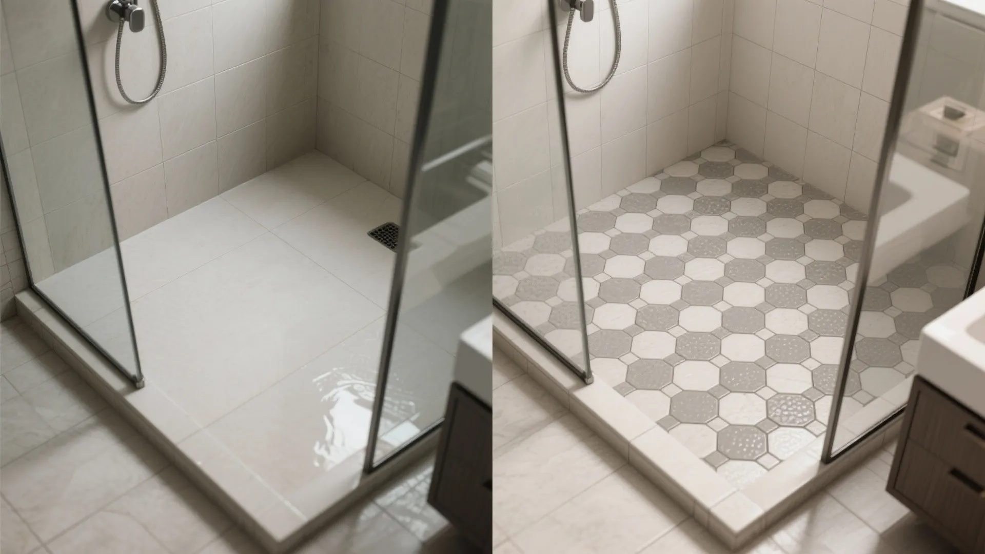 Mosaic zones for accent and anti-slip