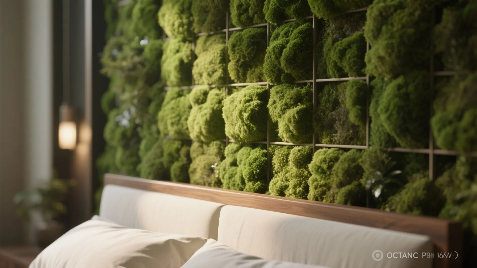 2. Faux Moss or Textured Accent Wall