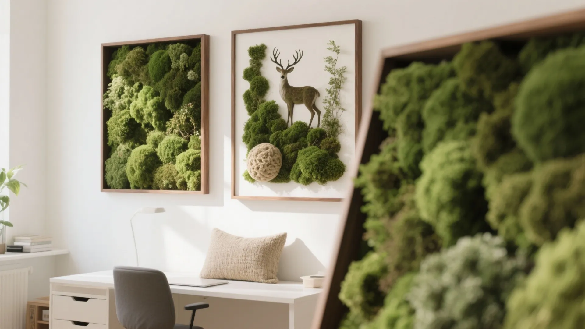 Framed Moss Wall Art for a Calm Texture