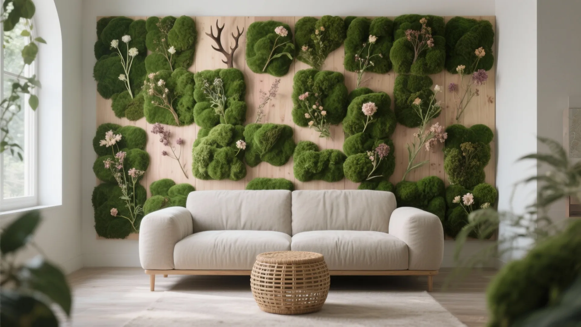 Living Moss and Dried Flower Mix