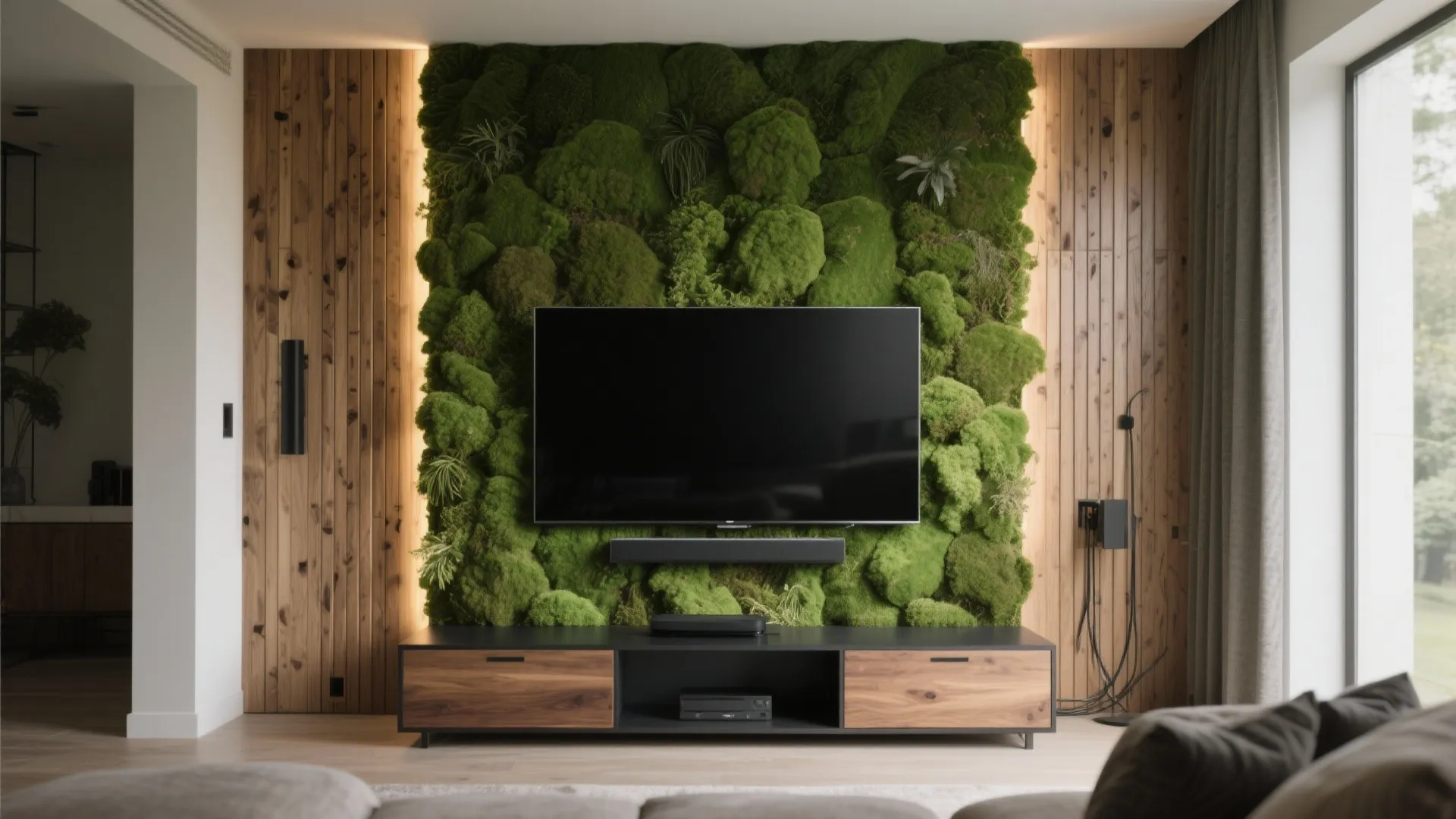 1) Moss-Backed Media Wall