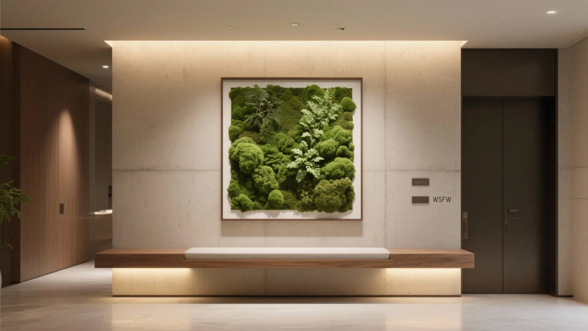 Biophilic Green or Moss Wall Accents