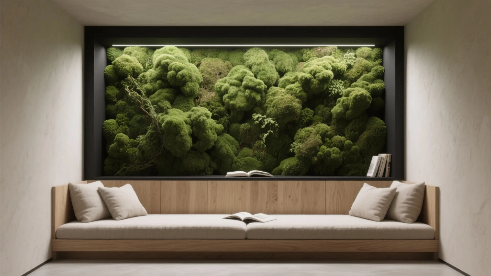 Moss Wall Panels for Calm Texture and Acoustics