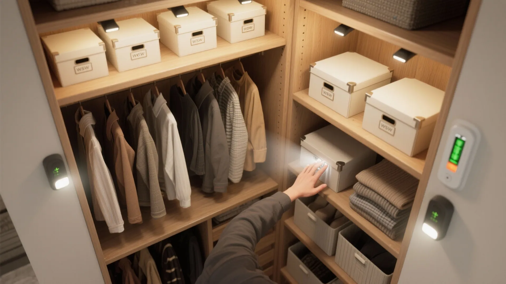 5. Motion-Activated Closet and Shelf Lighting