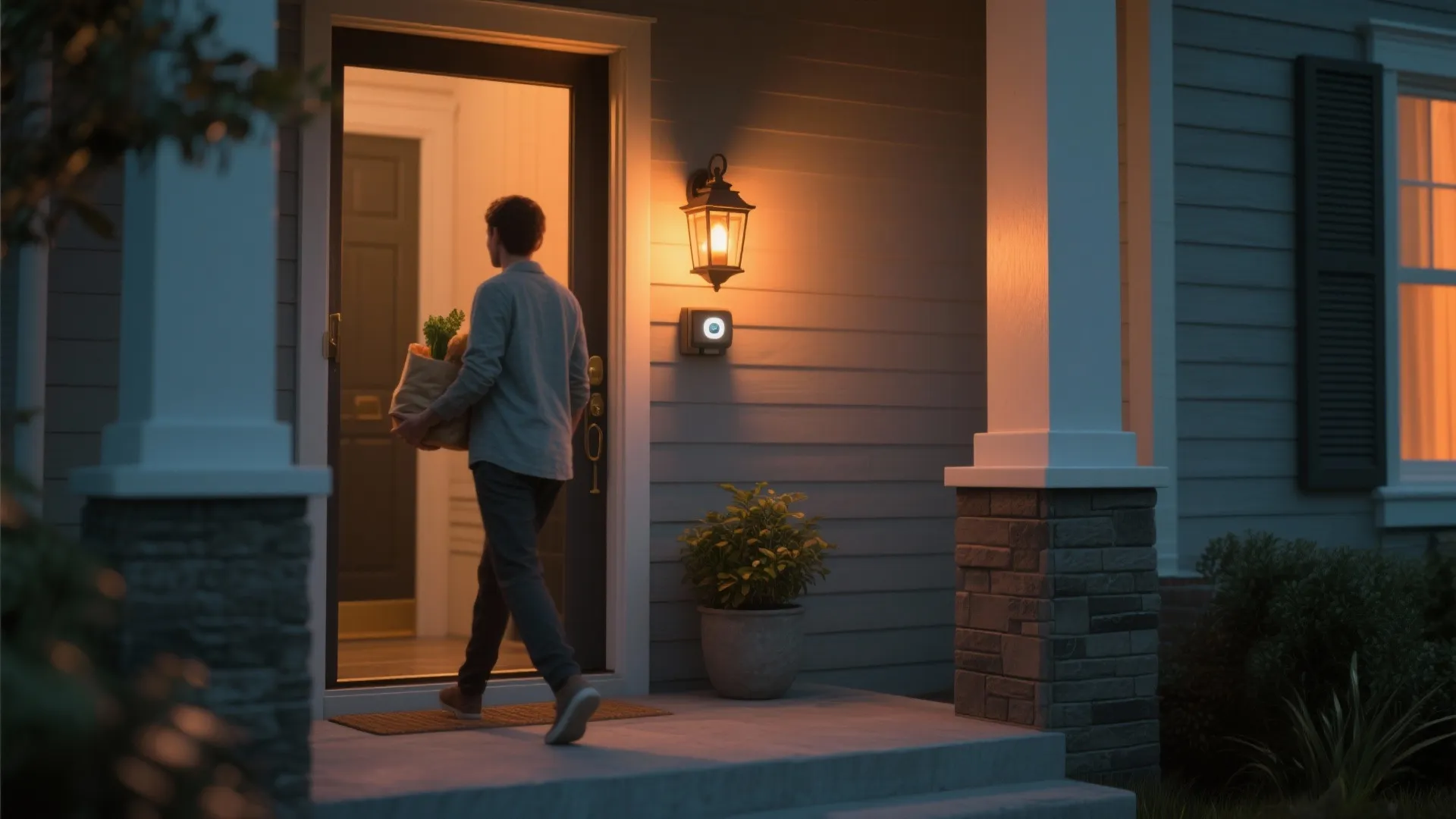 2. Motion-Sensor Lanterns by the Door