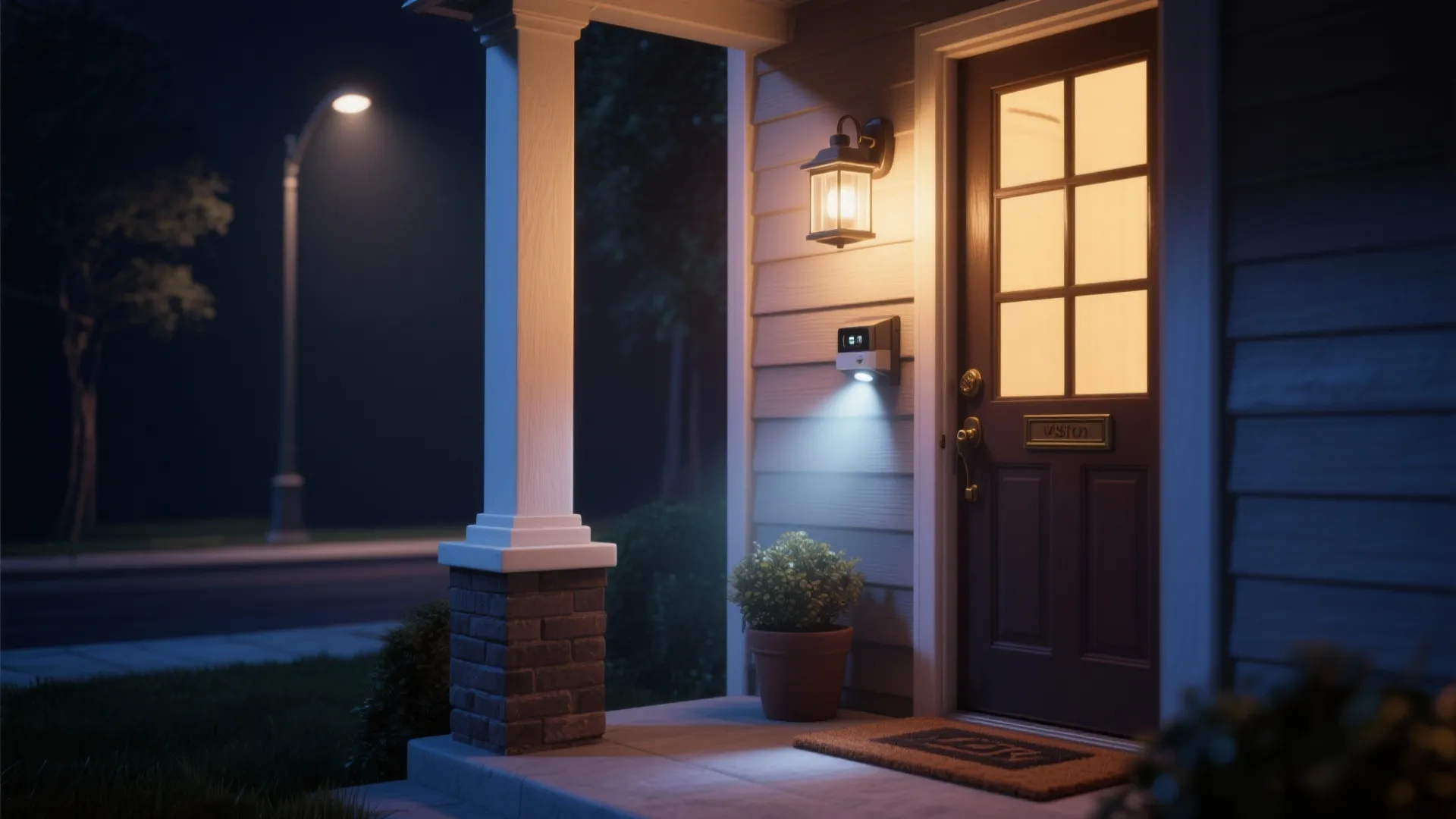 3. Motion-Sensor Lantern by the Door