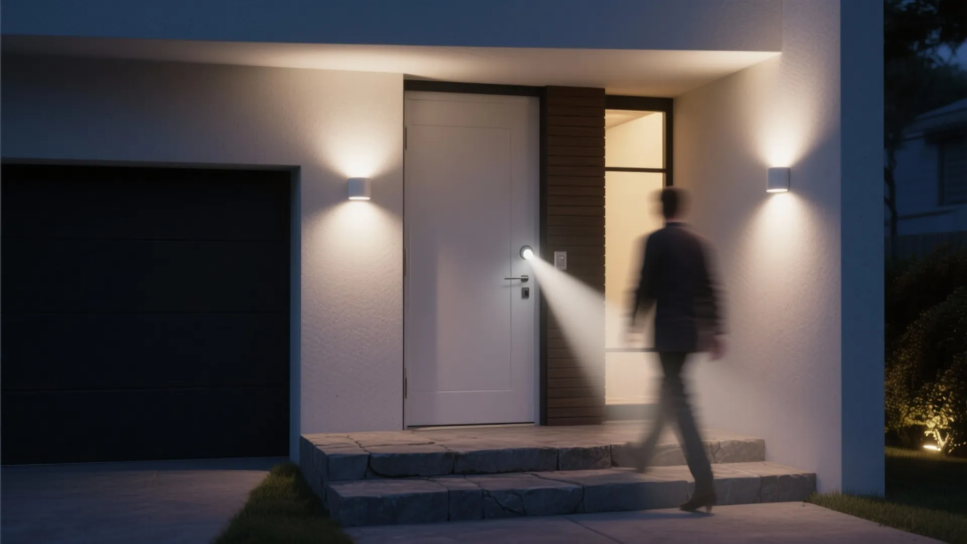 2. Motion-Sensor Cylinder Lights by the Door