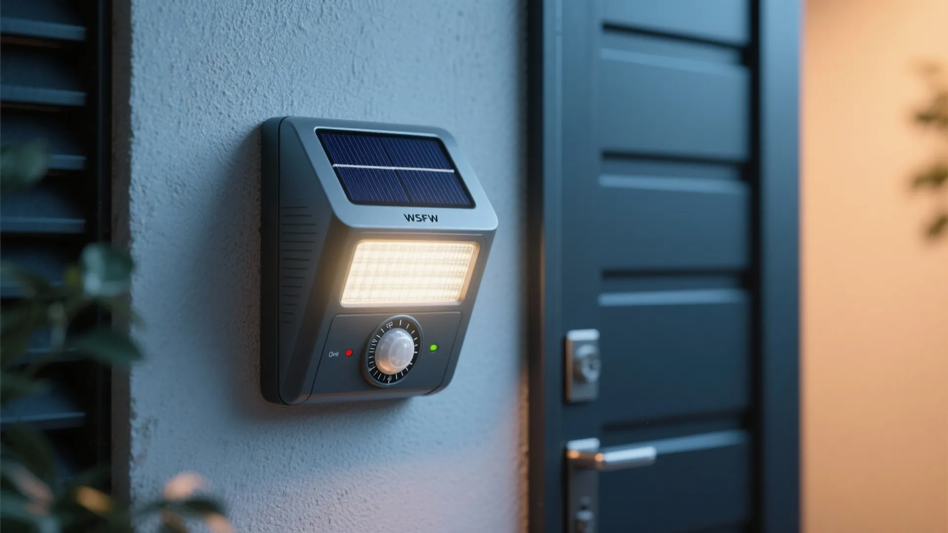 2. Motion-sensor solar lights by the door