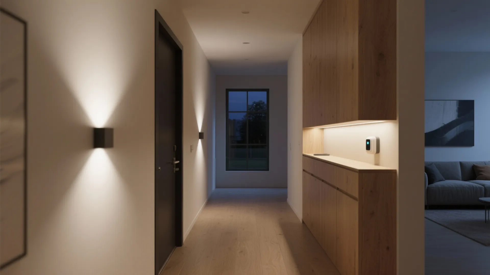 Integrated wall lights with concealed motion sensors
