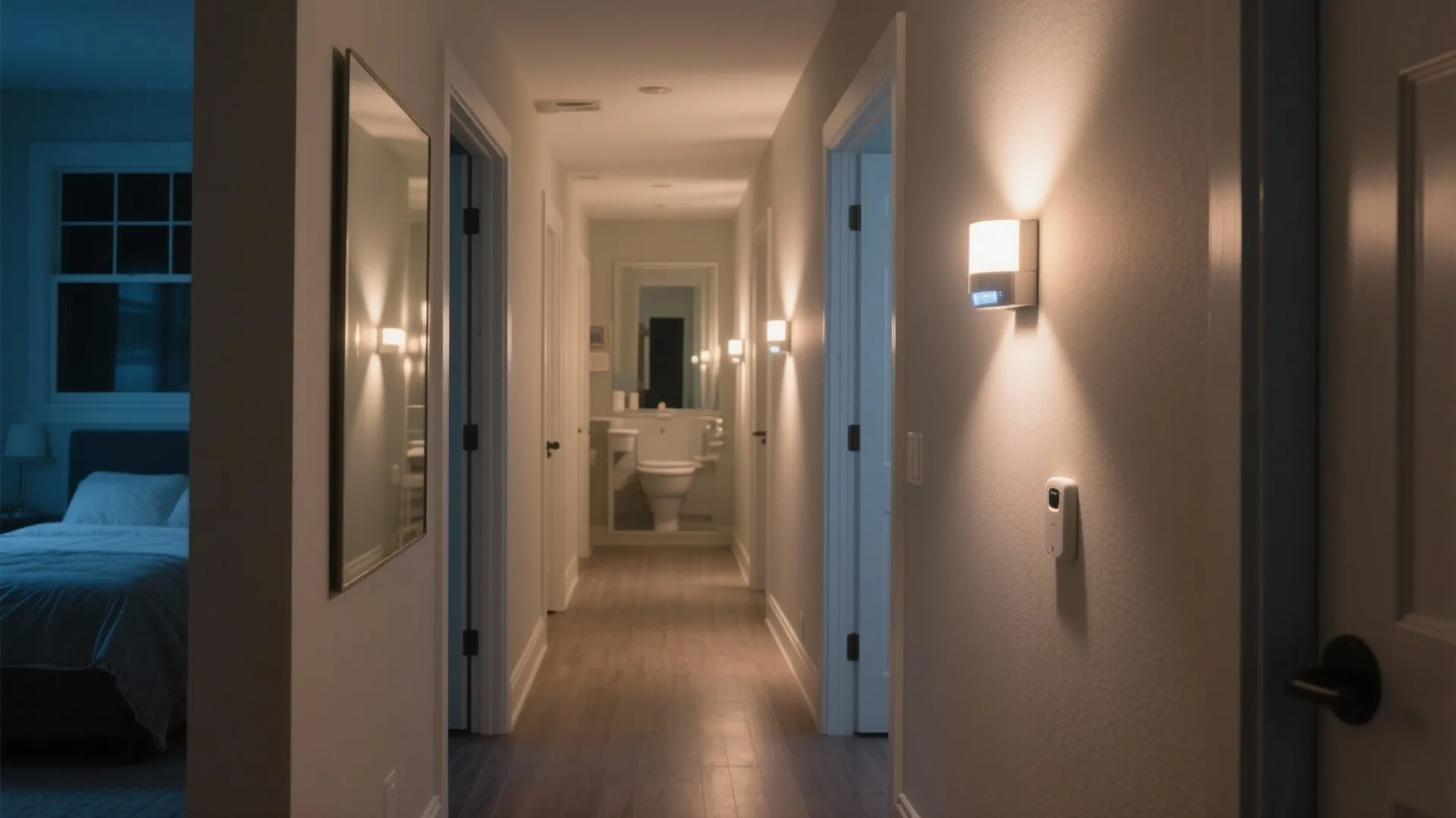 Motion-sensor wall lights for nighttime safety