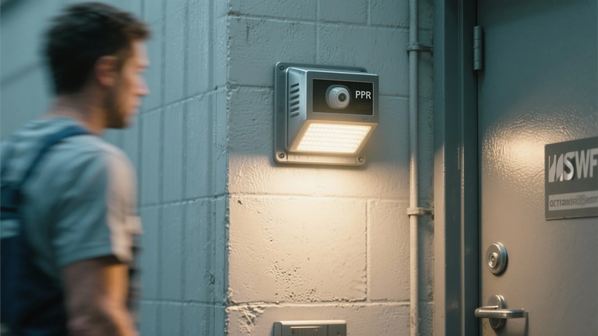 2. Motion-sensor wall packs for service areas