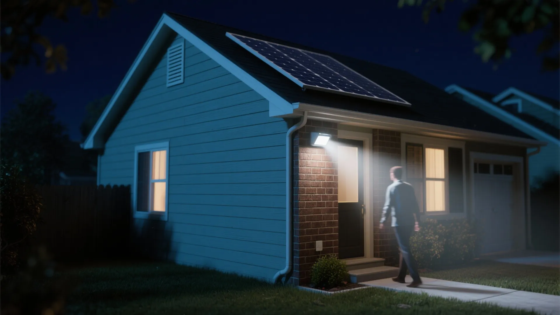 2. Motion-Sensor Solar Wall Lights for Safety