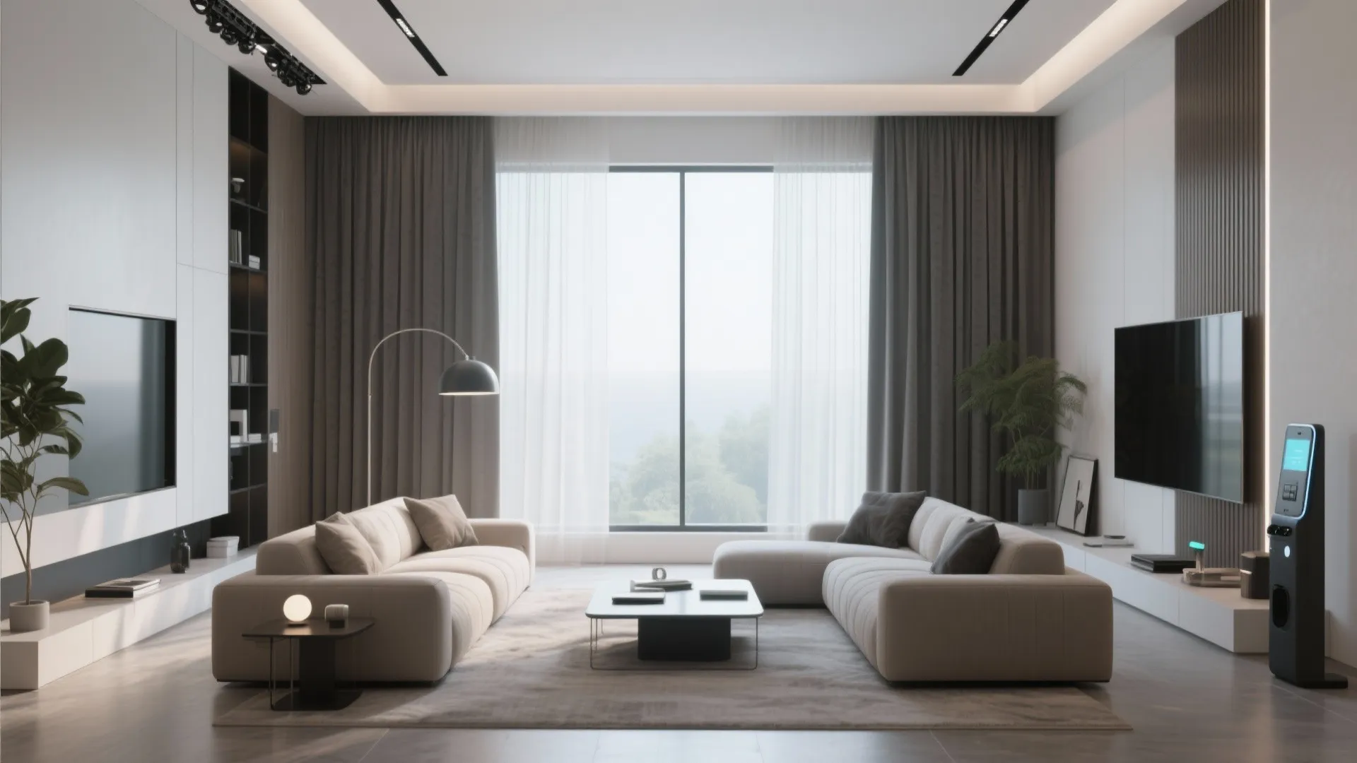 10. Smart Curtains with Motorized Rails