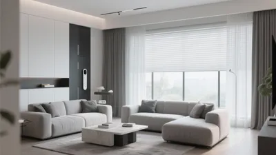 Modern Living Room with Gray & White Palette
