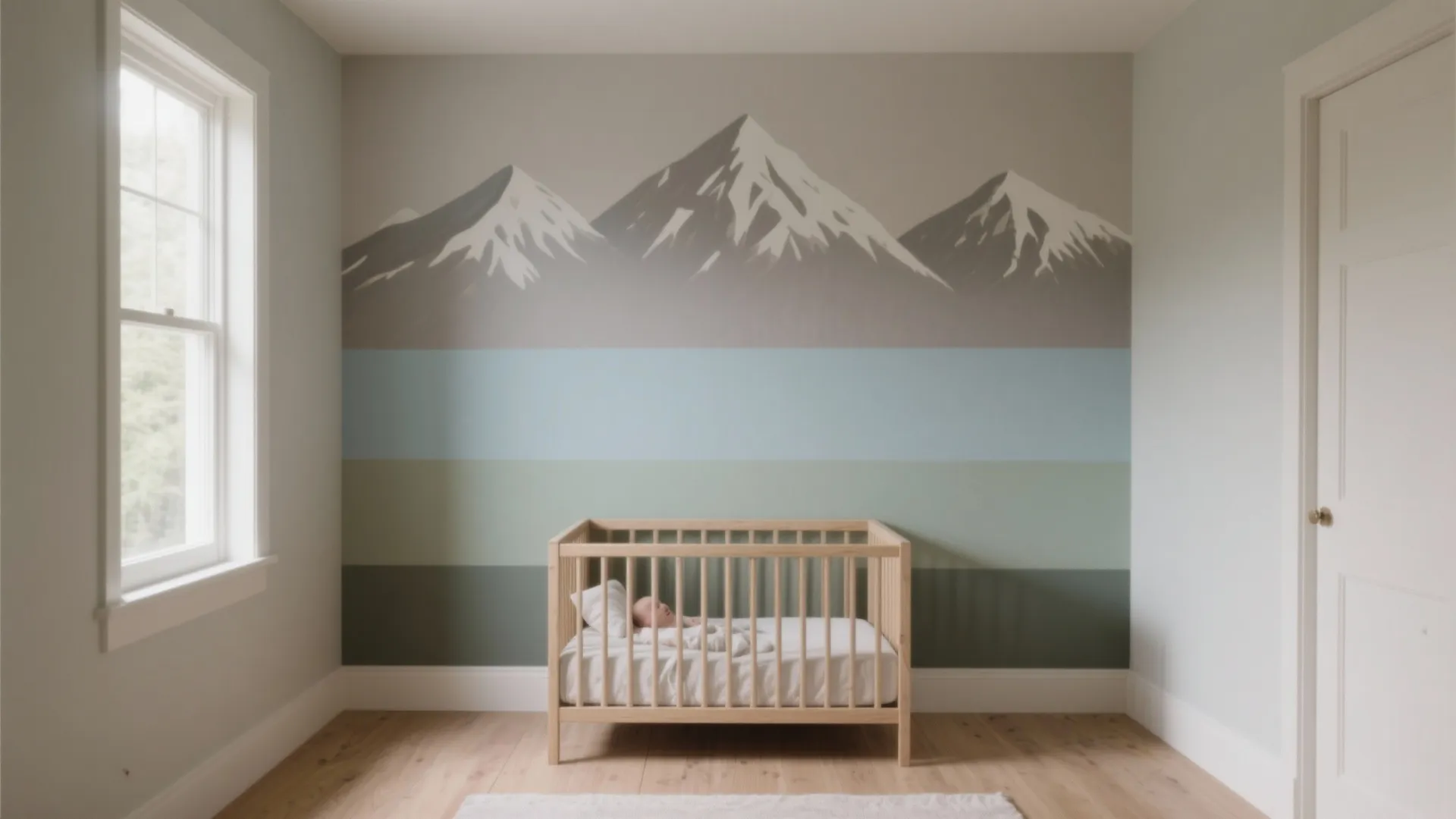 Color-Blocked Mountains & Horizon Bands