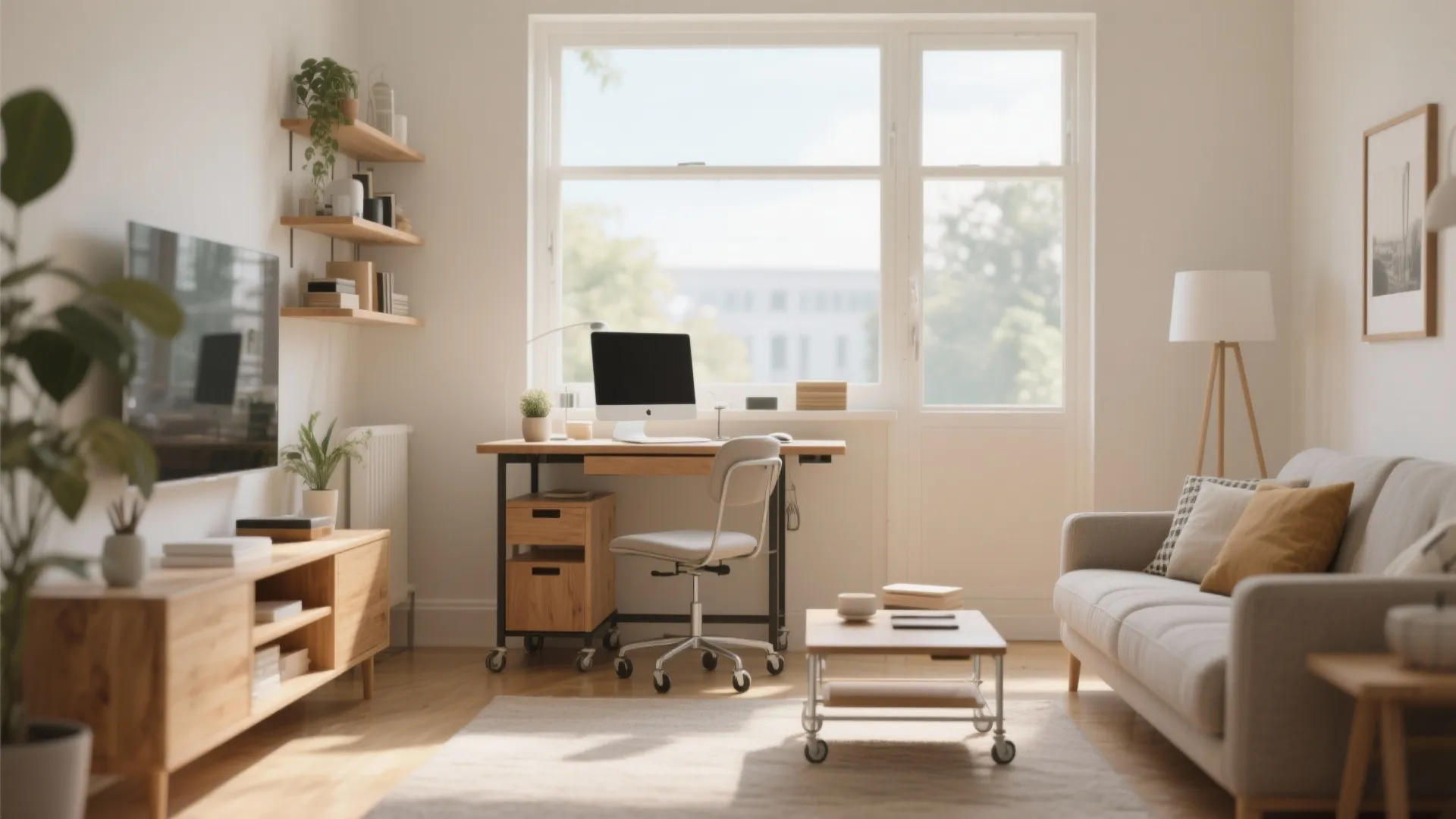 9. Movable Trolley Desk