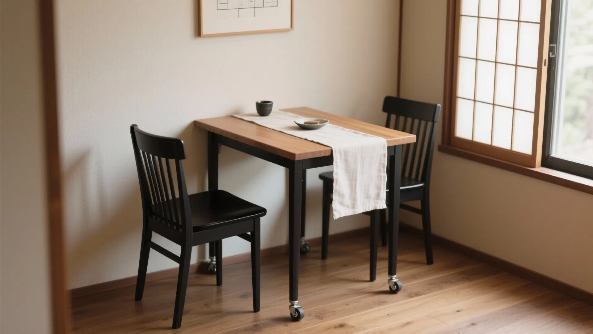 Tips 4: 1人用ダイニングは“壁付け＋可動”（东京小户型・日式风格）