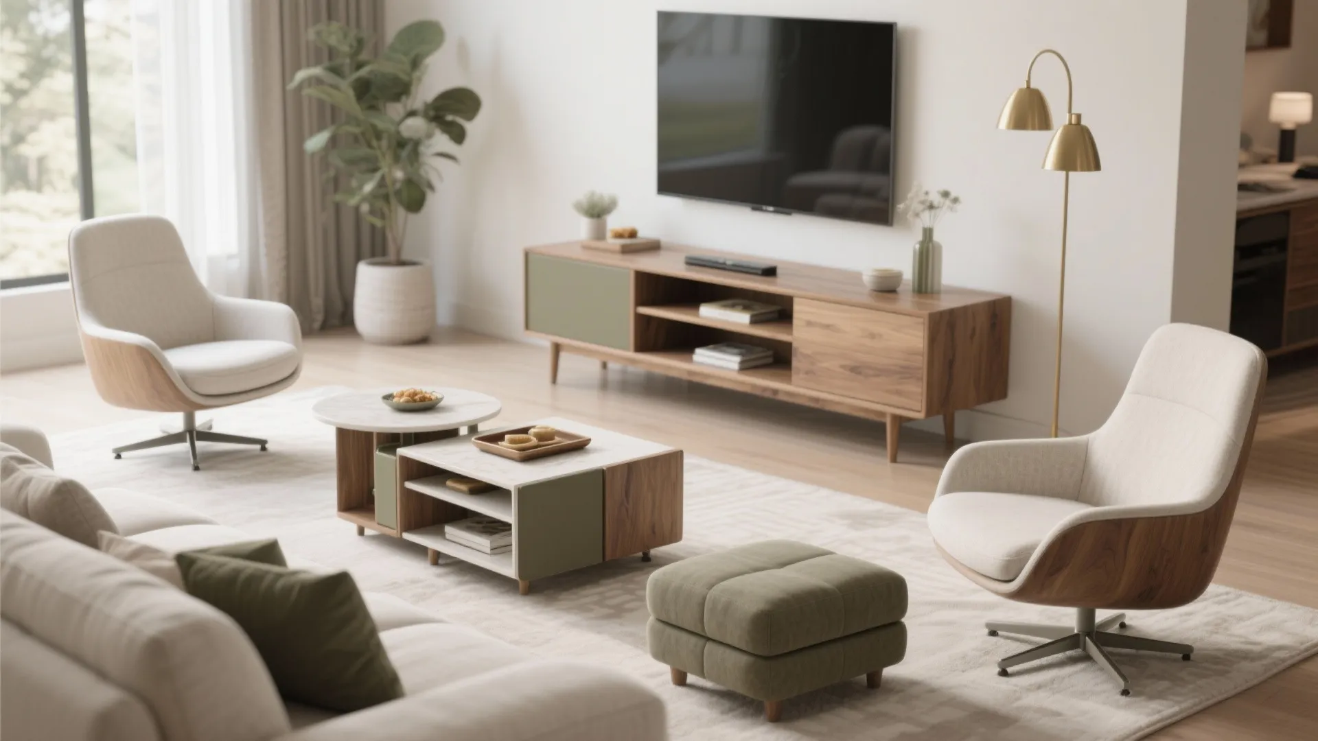 Idea 5: Embrace movement—swivels, nesting tables, modular