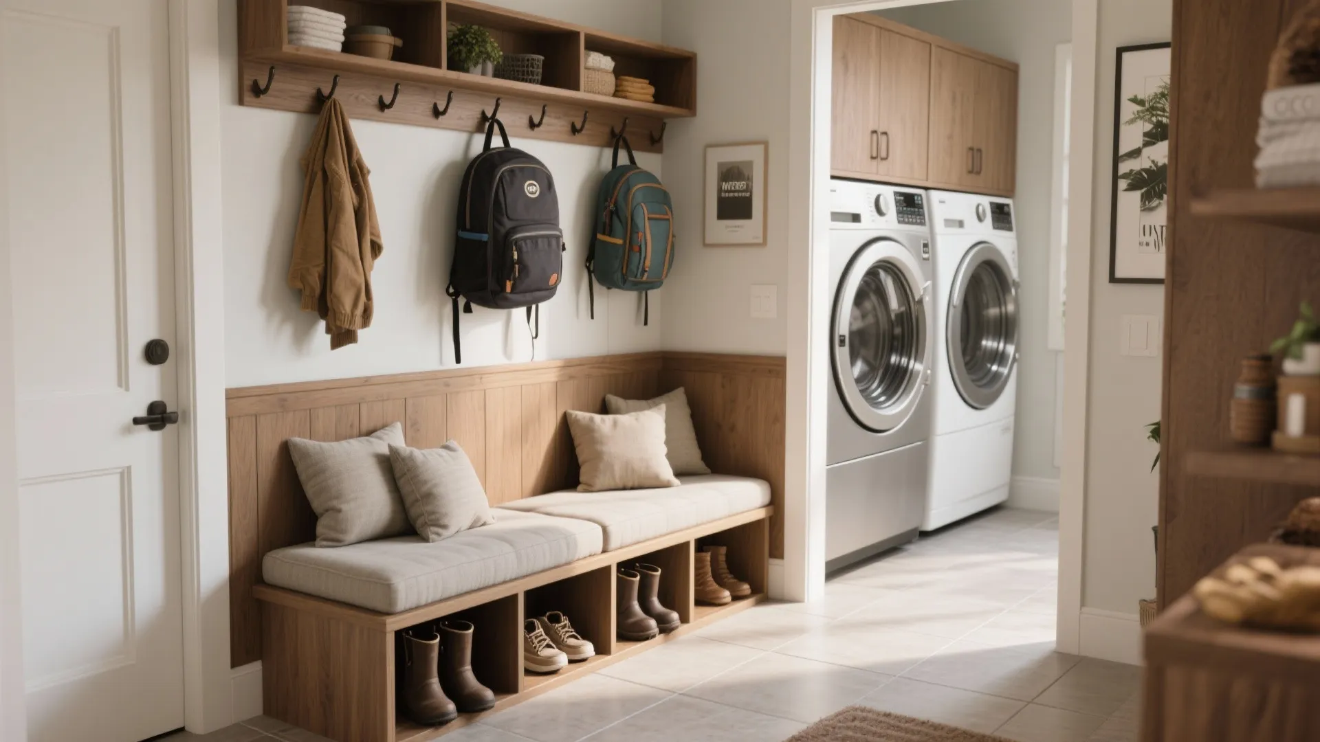 4. Mudroom-Laundry Combo with Bench Seating