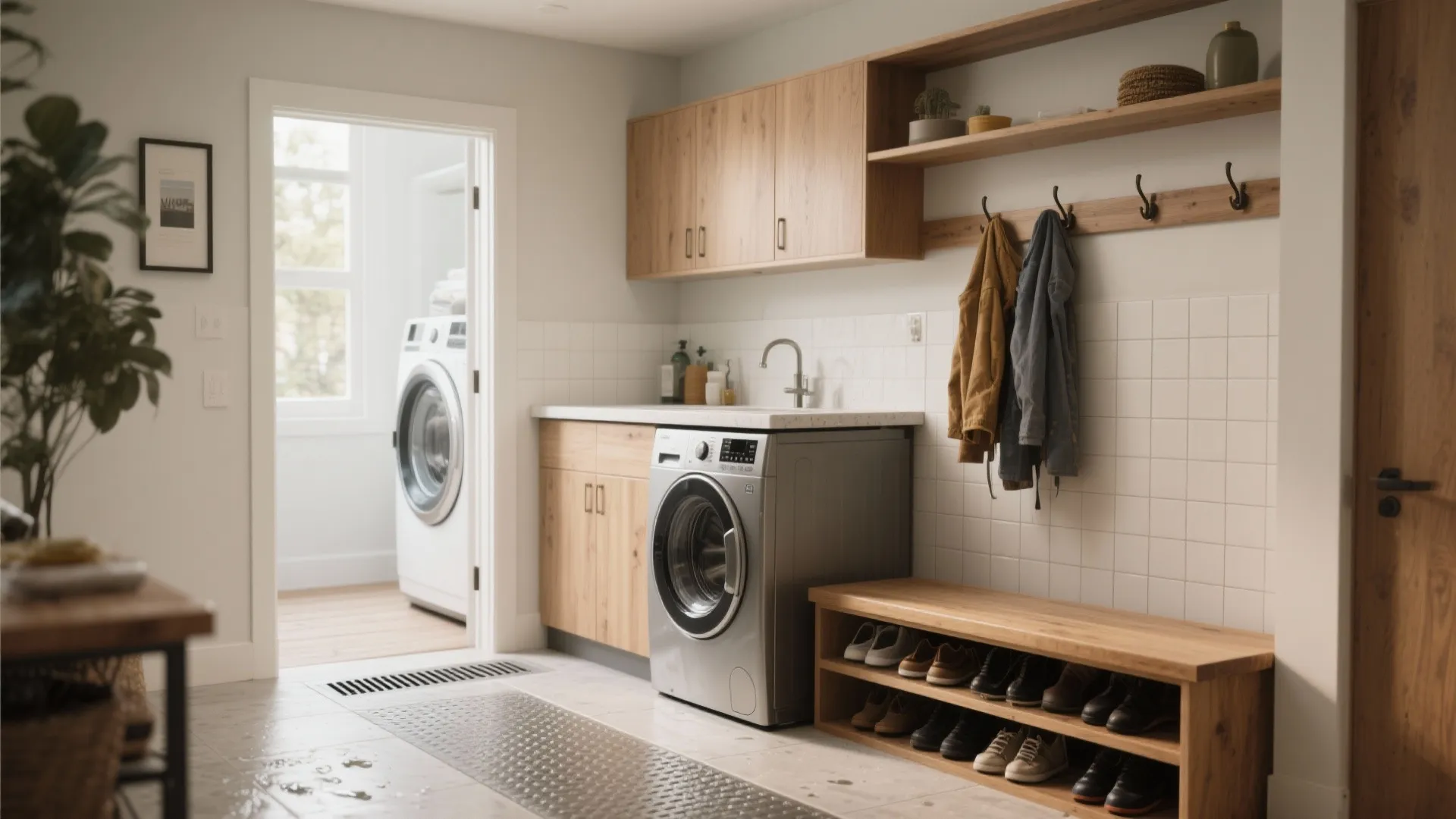 3. Mudroom Crossover: Make Laundry Pull Triple Duty