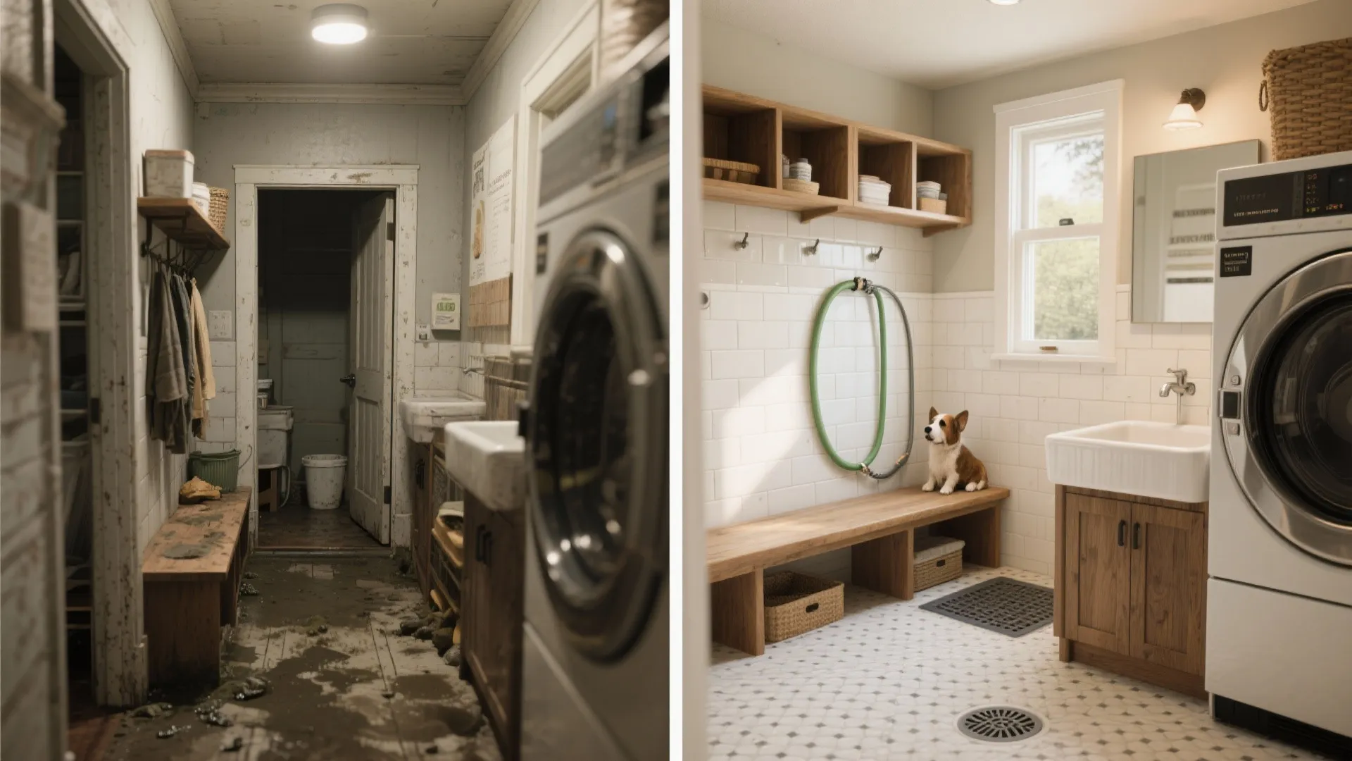 5. Mudroom-laundry hybrid with durable surfaces