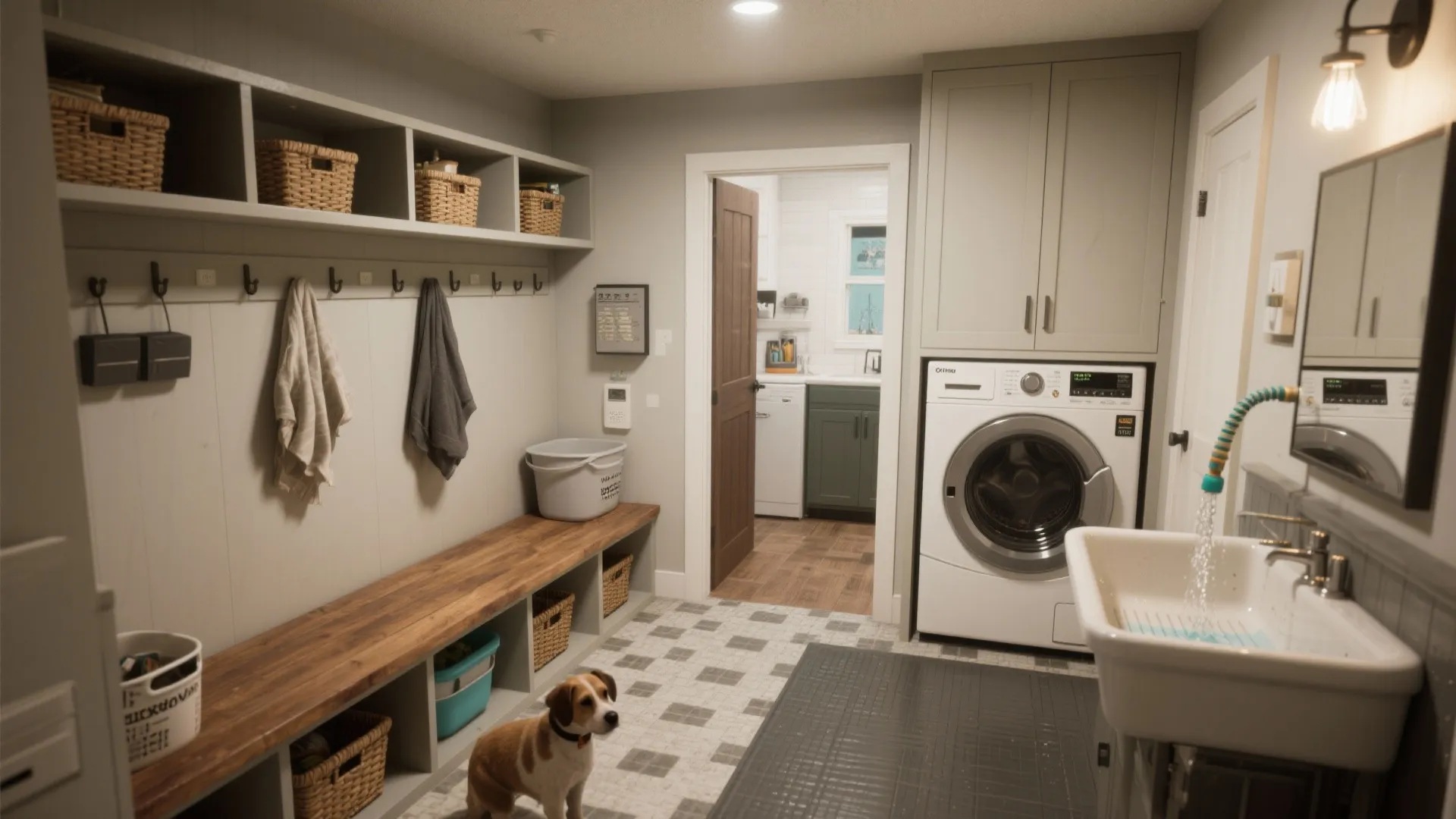 5. Combine functions: mudroom, pet-wash, and laundry in one