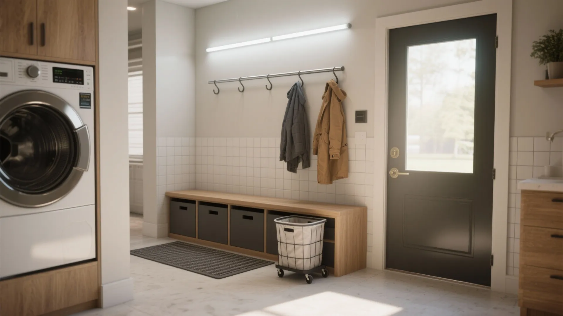 5. Combine mudroom functions for one clean zone
