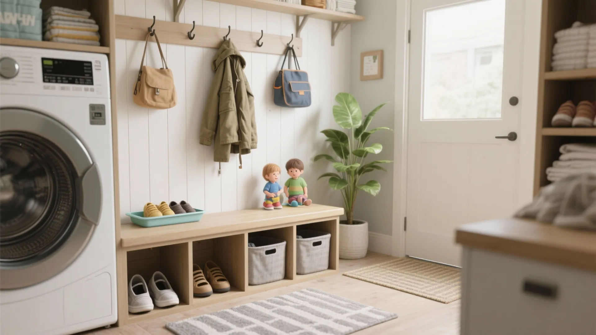 2. Combine mudroom functions without clutter
