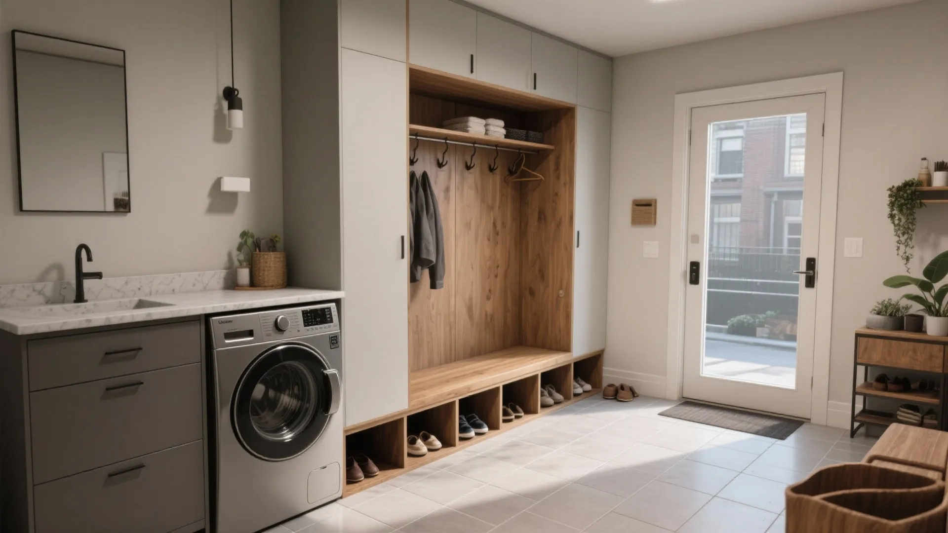 Idea 3: Combine functions — mudroom meets laundry