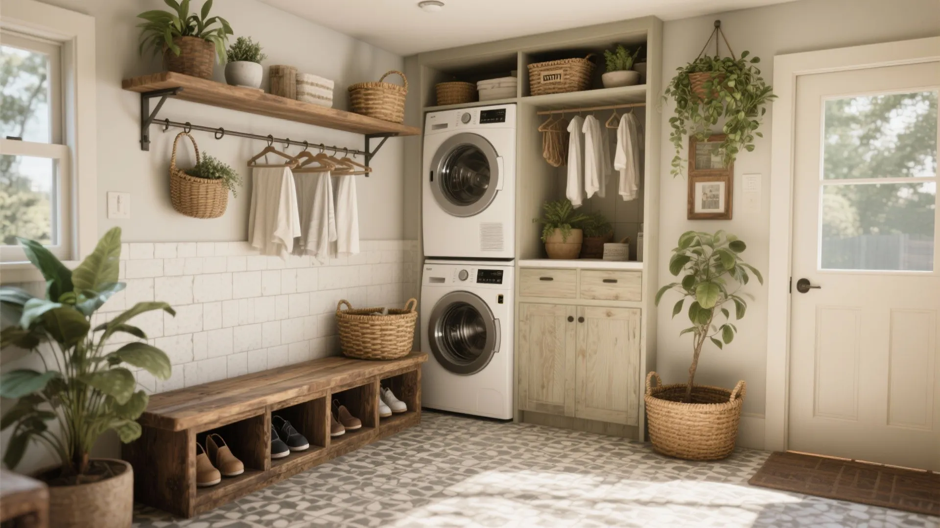 4. Multi-Use Corners: Combo Mudroom + Laundry