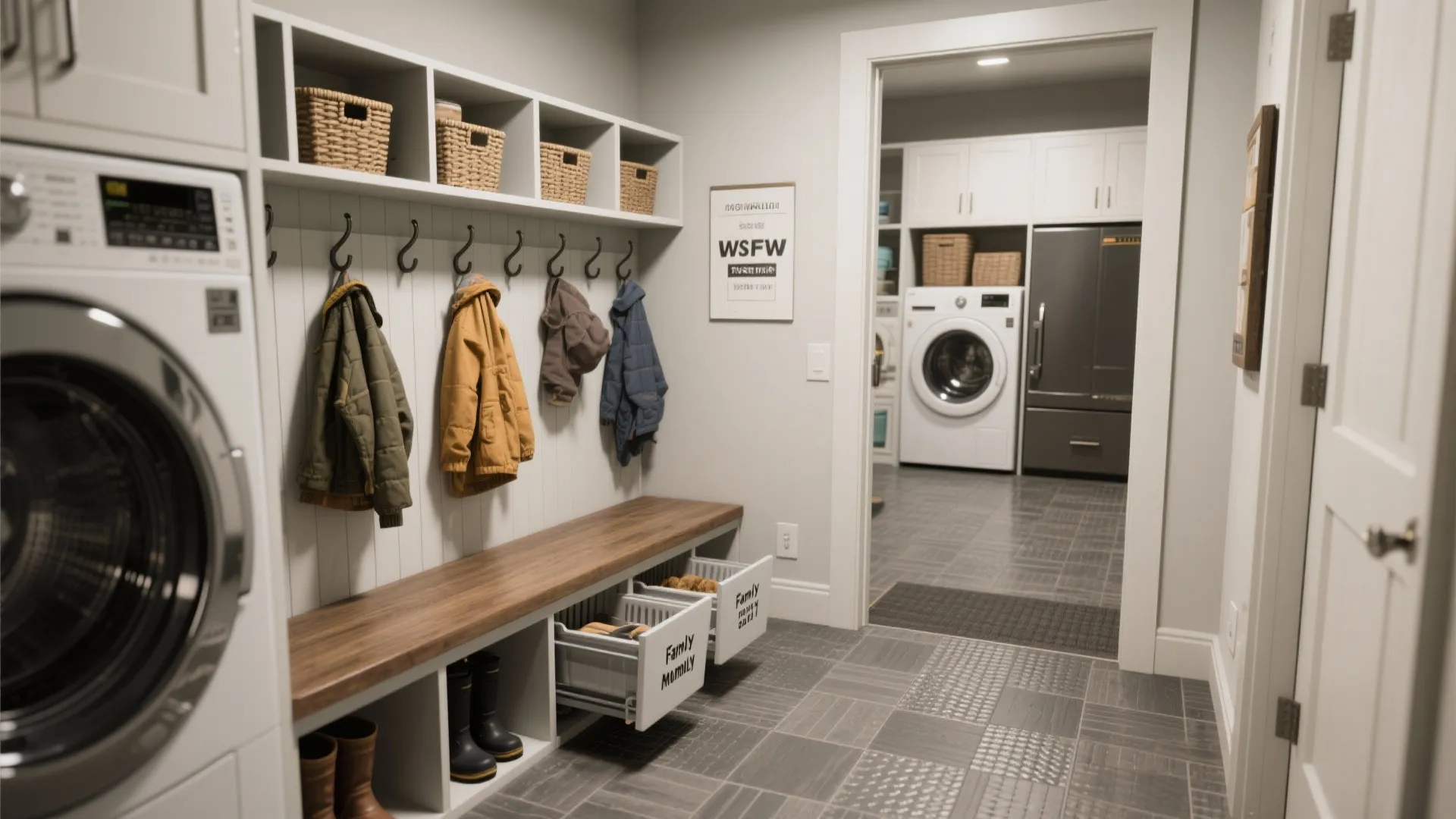 5. Combine mudroom durability with laundry function