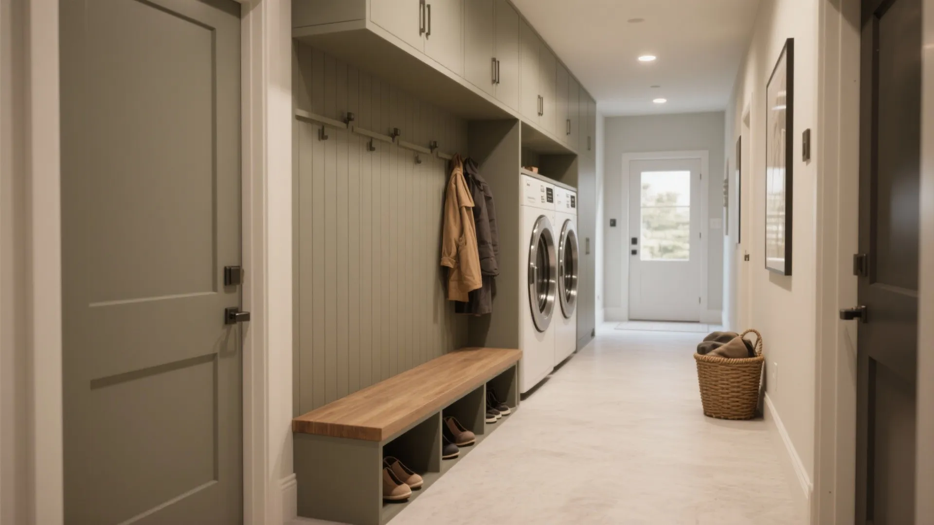 4. Integrated mudroom-laundry combo with smart storage