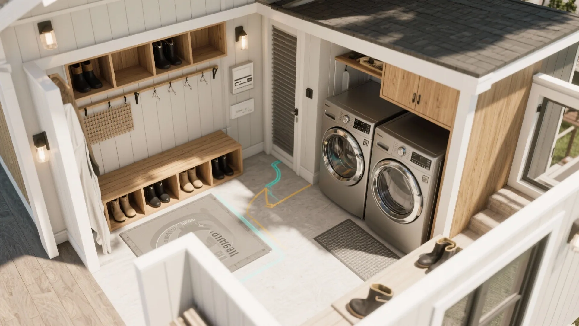 3. Combined Mudroom + Laundry Shed