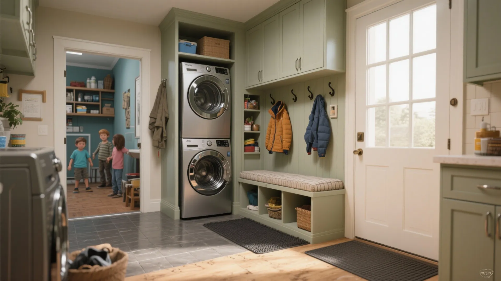 3. Mudroom + laundry combo for busy households