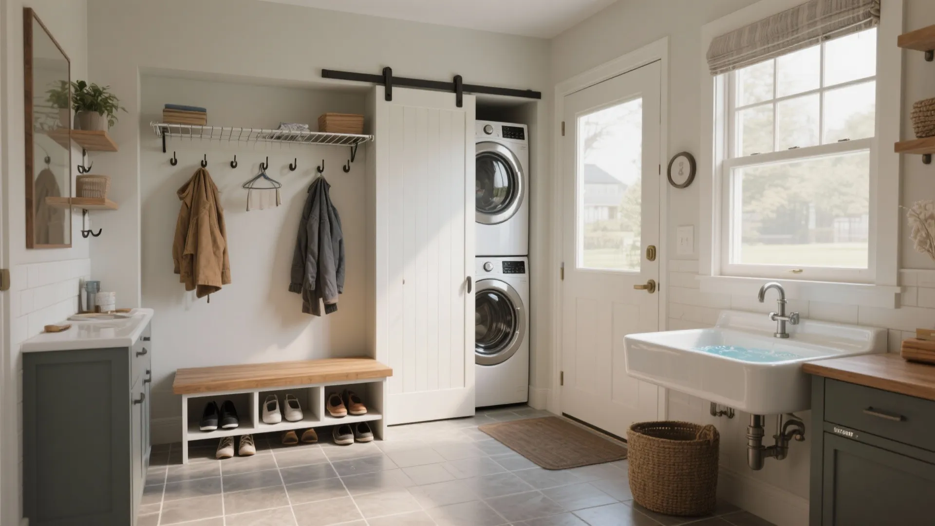 5. Combine laundry with a mudroom or entry drop zone