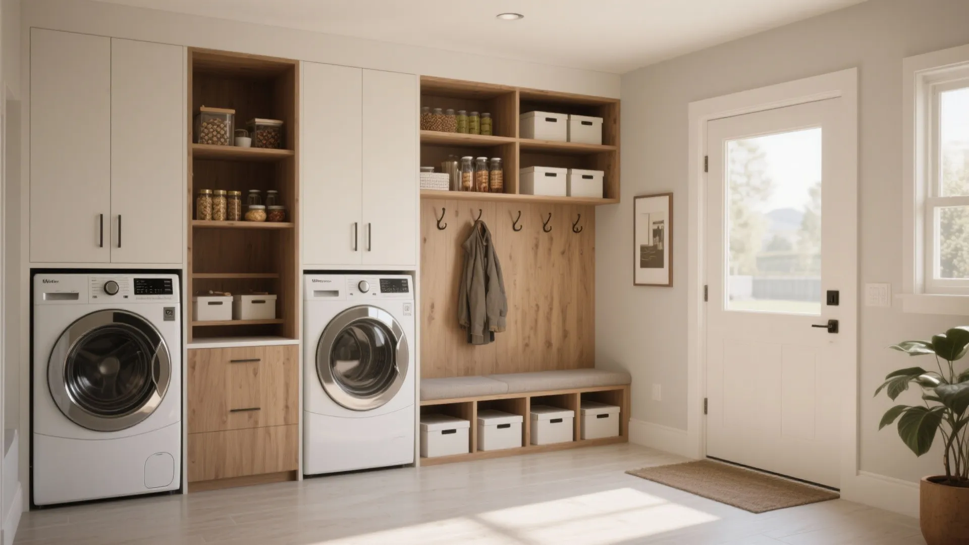 4. Combine laundry with a mudroom or pantry wall