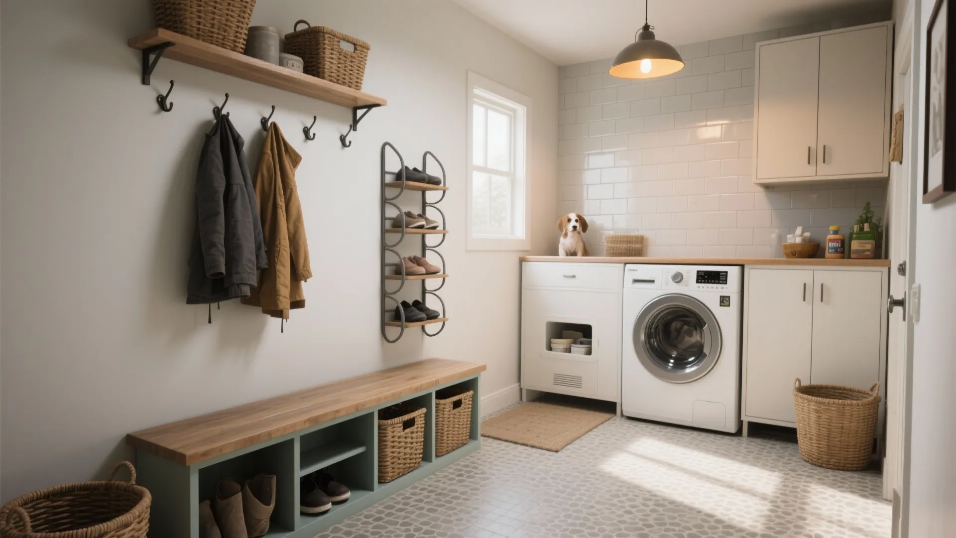 3. Multi-zone utility: mudroom + laundry
