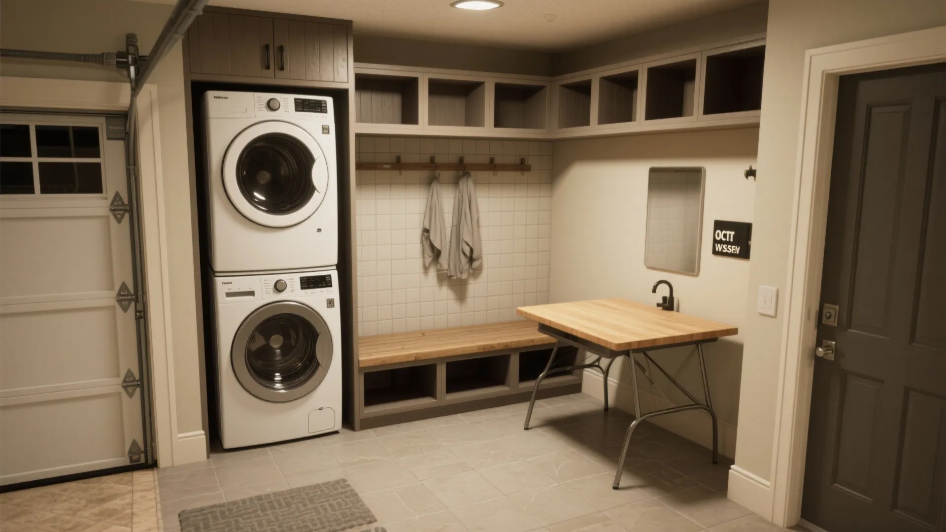 Centralized laundry and mudroom combo