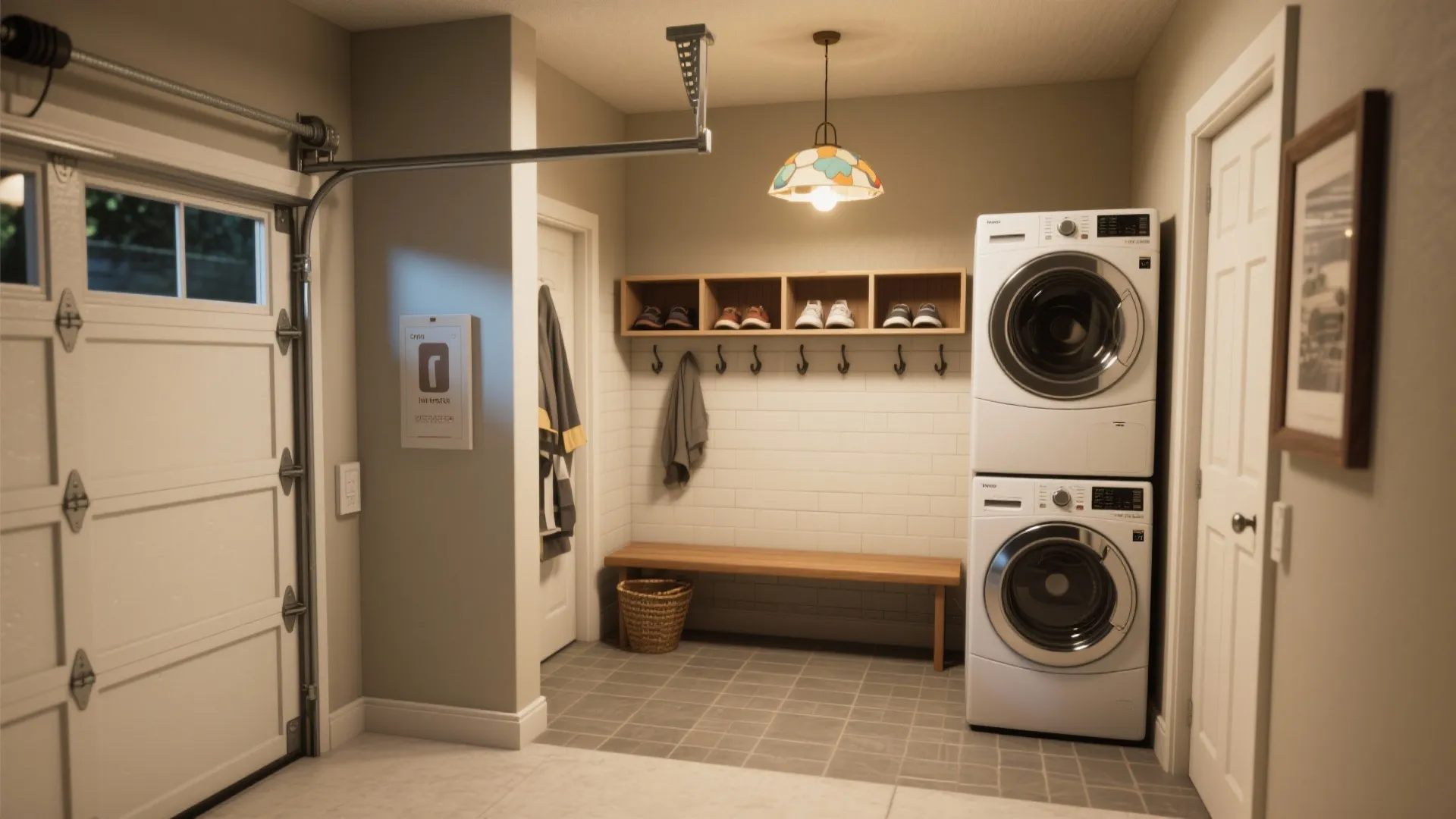 Compact Laundry and Mudroom Combo