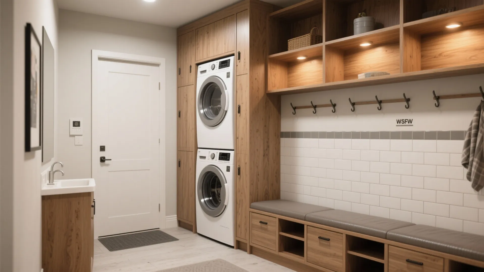 5. Combined Mudroom + Laundry Wall