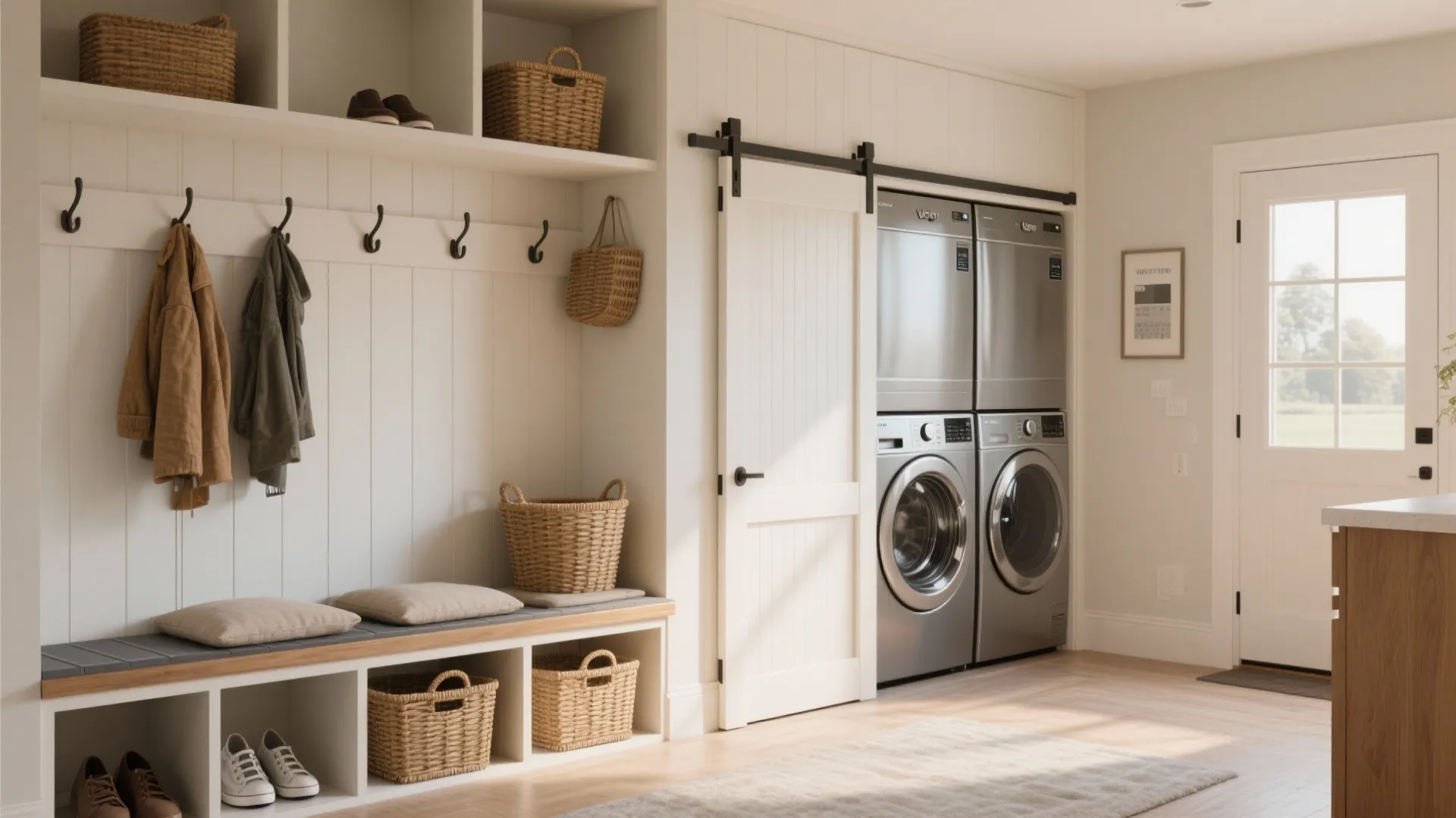 5. Multi-use laundry nook (mudroom + laundry)