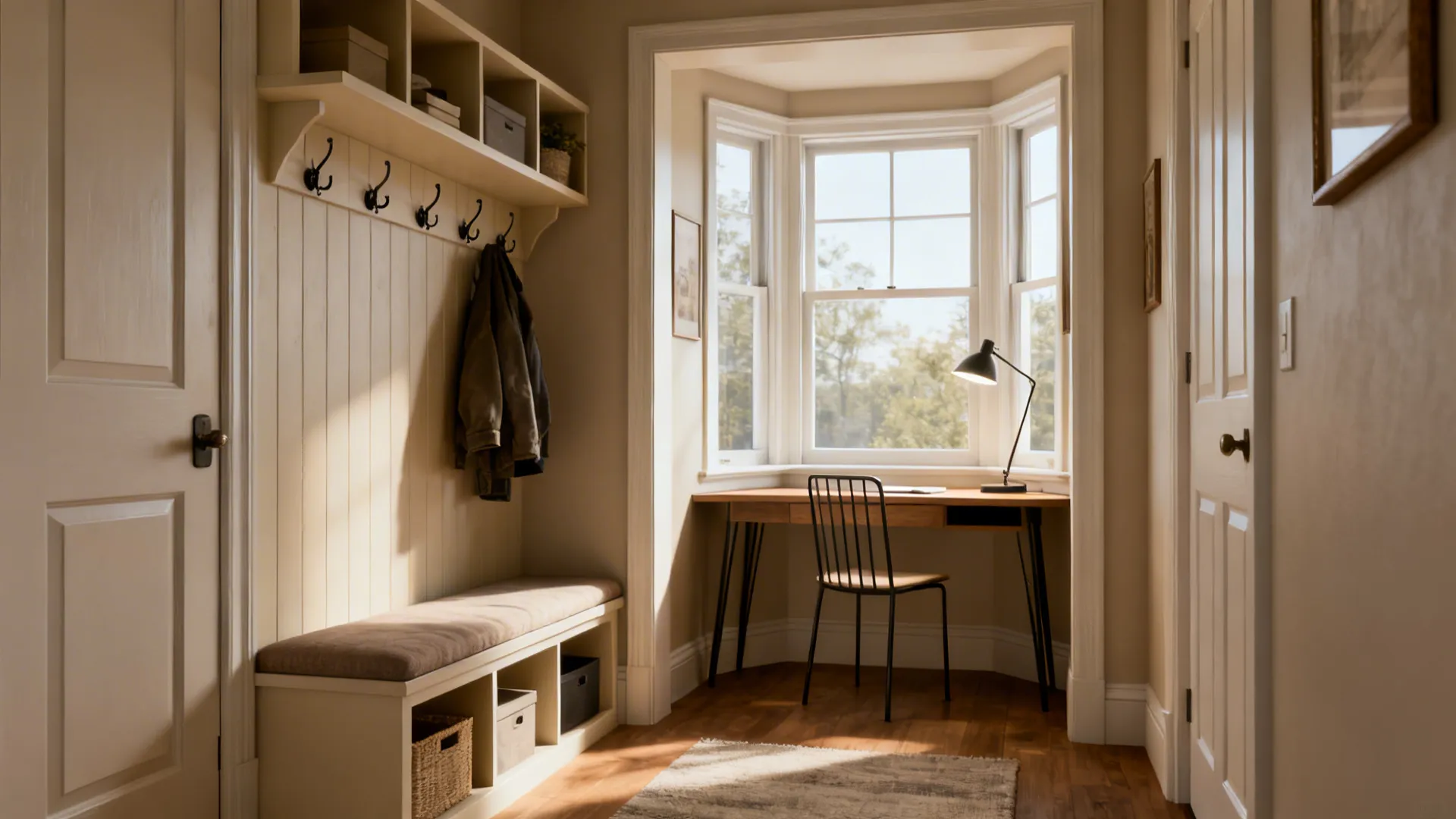 4. Create purpose-driven nooks and a dedicated mudroom