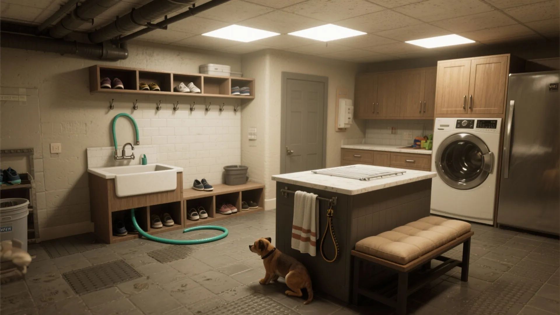 3. Combine mudroom functions with a utility sink